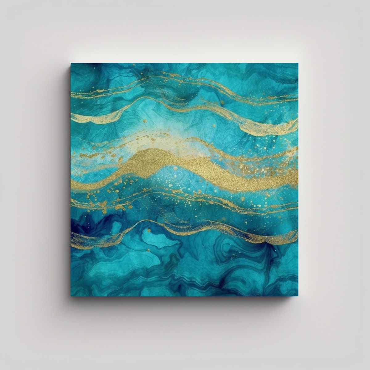 GENERICO - Cuadro Inspiración Poder Acuarela Azul Estilo 50x50 Cm
