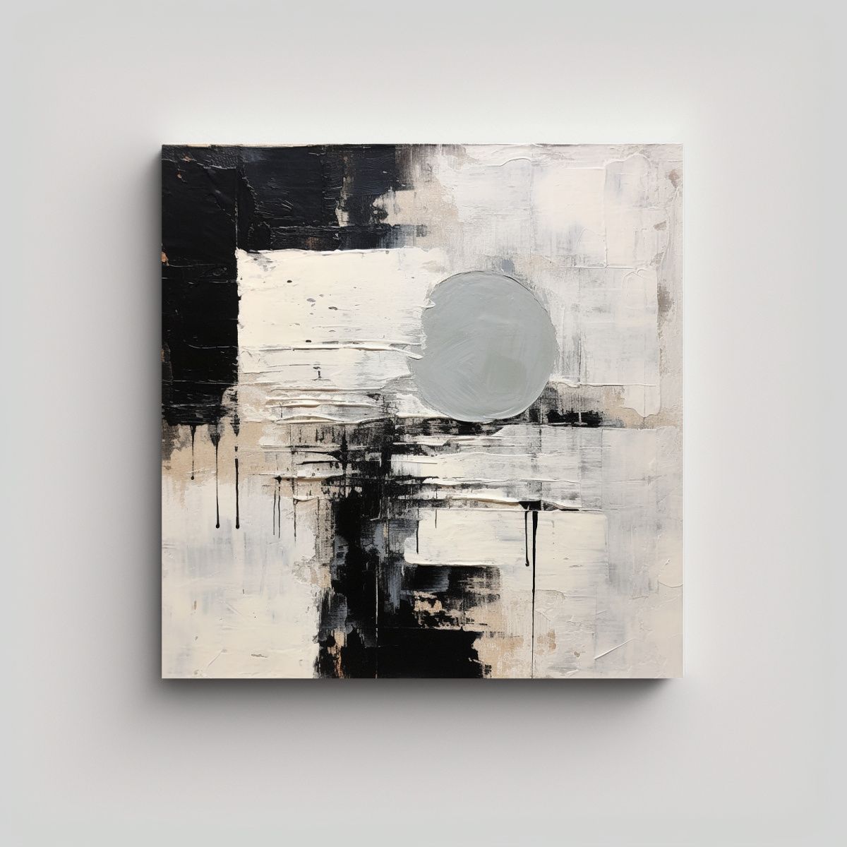 GENERICO - Pintura Acuarela Abstracta Minimalista De Alta 90x90 Cm