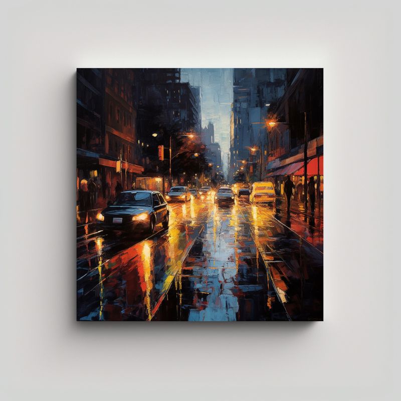 GENERICO - Cuadro Composición Alegría Pintura Al óleo 90x90 Cm