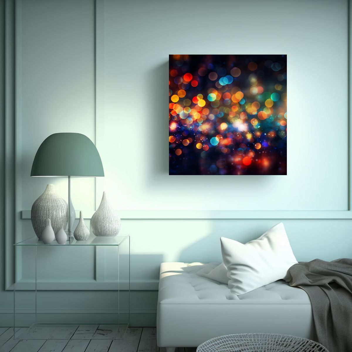 GENERICO - Cuadro Hermoso Con Fondo De Bokeh De Luces 50x50 Cm