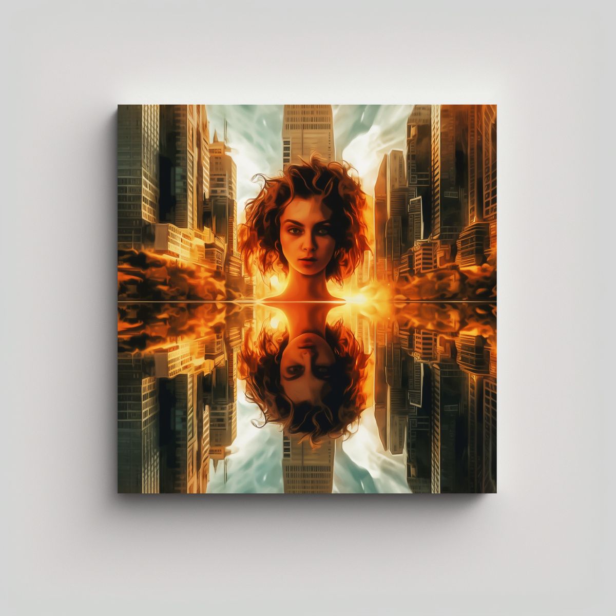 GENERICO - Cuadro Abstracto Bastidor Madera Colores 90x90 Cm