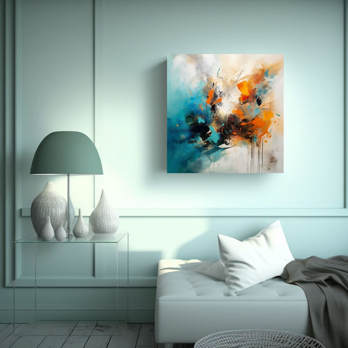 GENERICO - Pintura Abstracta Juvenil De Tuna Canva Inspirador 70x70 Cm