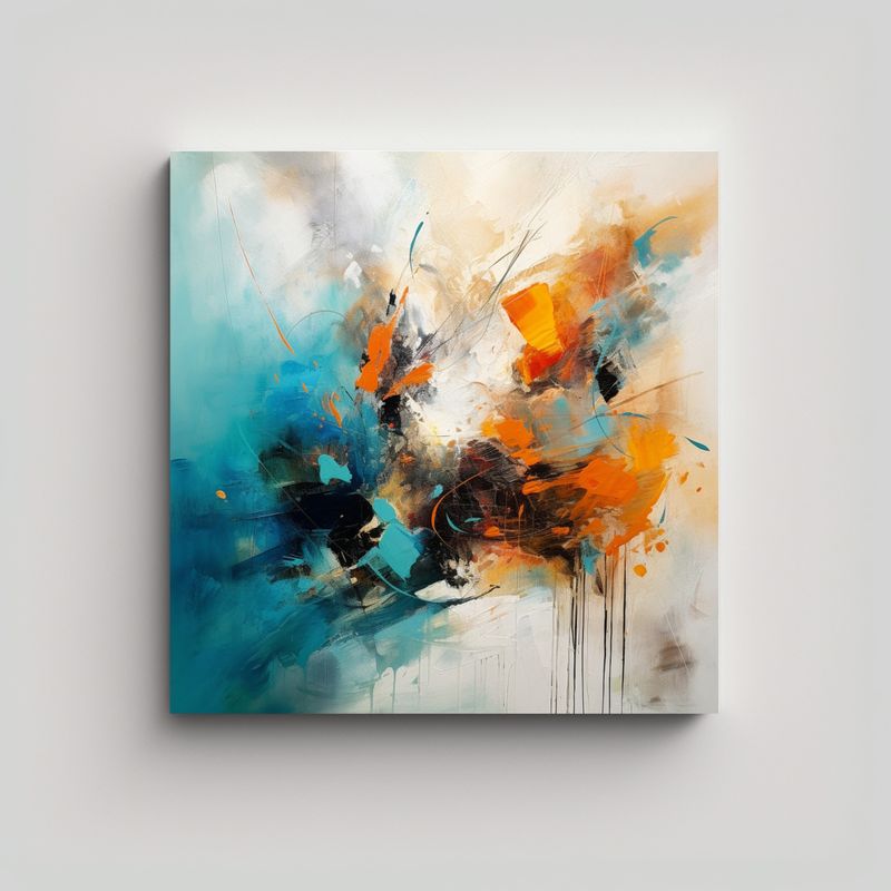 GENERICO - Pintura Abstracta Juvenil De Tuna Canva Inspirador 50x50 Cm