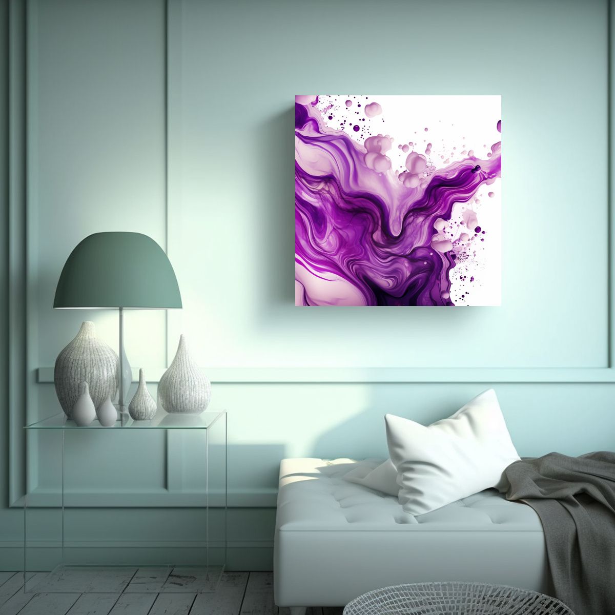 GENERICO - Pintura De Pared Vintage Elegantes Tonos Morados 90x90 Cm