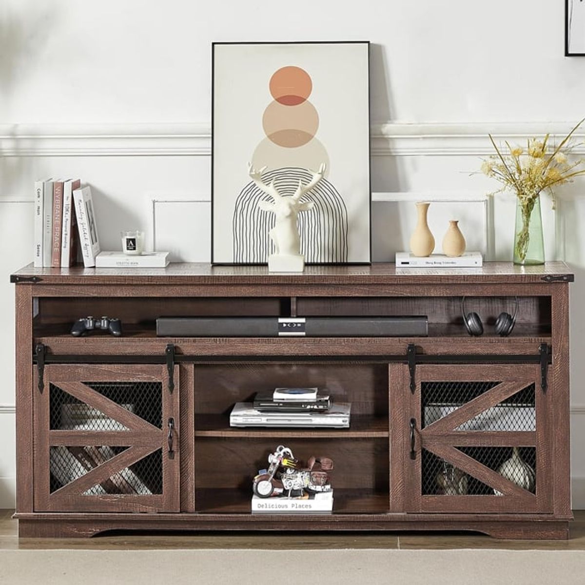 MSA MUEBLES SANTA ANA - RACK PARA TV 75 Con Corredera Brown