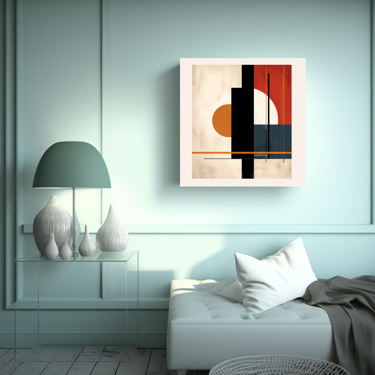 GENERICO - Arte Abstracto Minimalista Inspirado En Pinturas 90x90 Cm