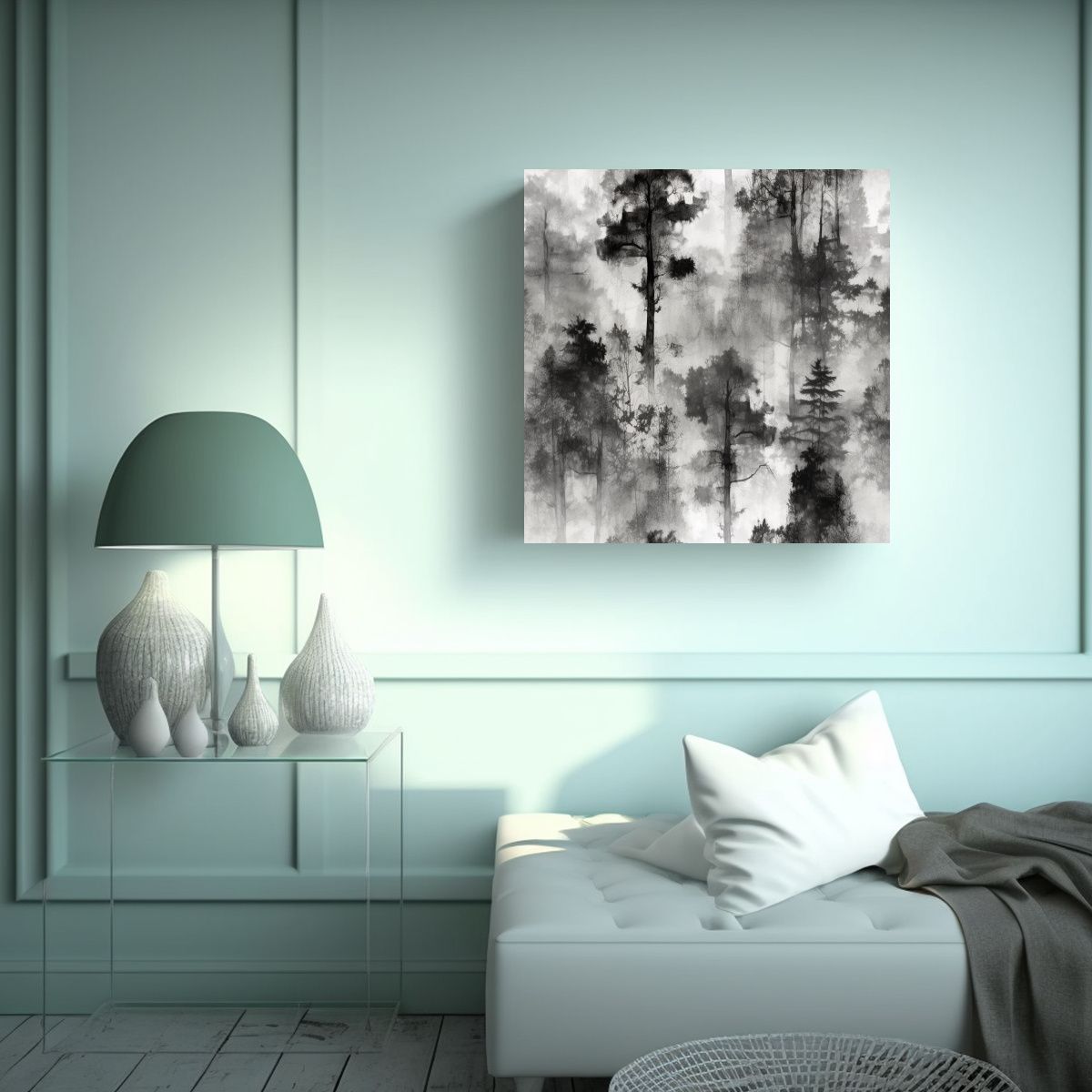 GENERICO - Pintura Al óleo En Lienzo Con Movimiento Floral 70x70 Cm