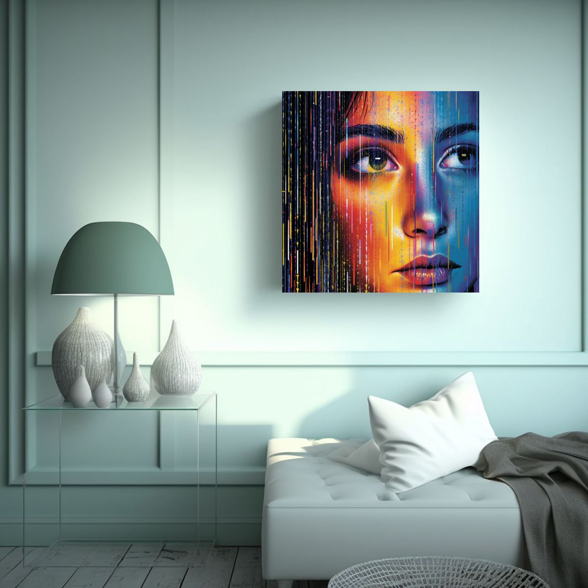 GENERICO - Cuadro Decorativo Moderno Con Detalles Del 70x70 Cm