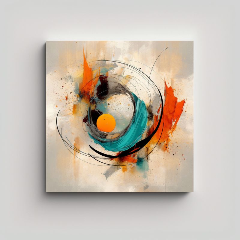 GENERICO - Arte Abstracto Minimalista Impreso En Decorativo 80x80 Cm