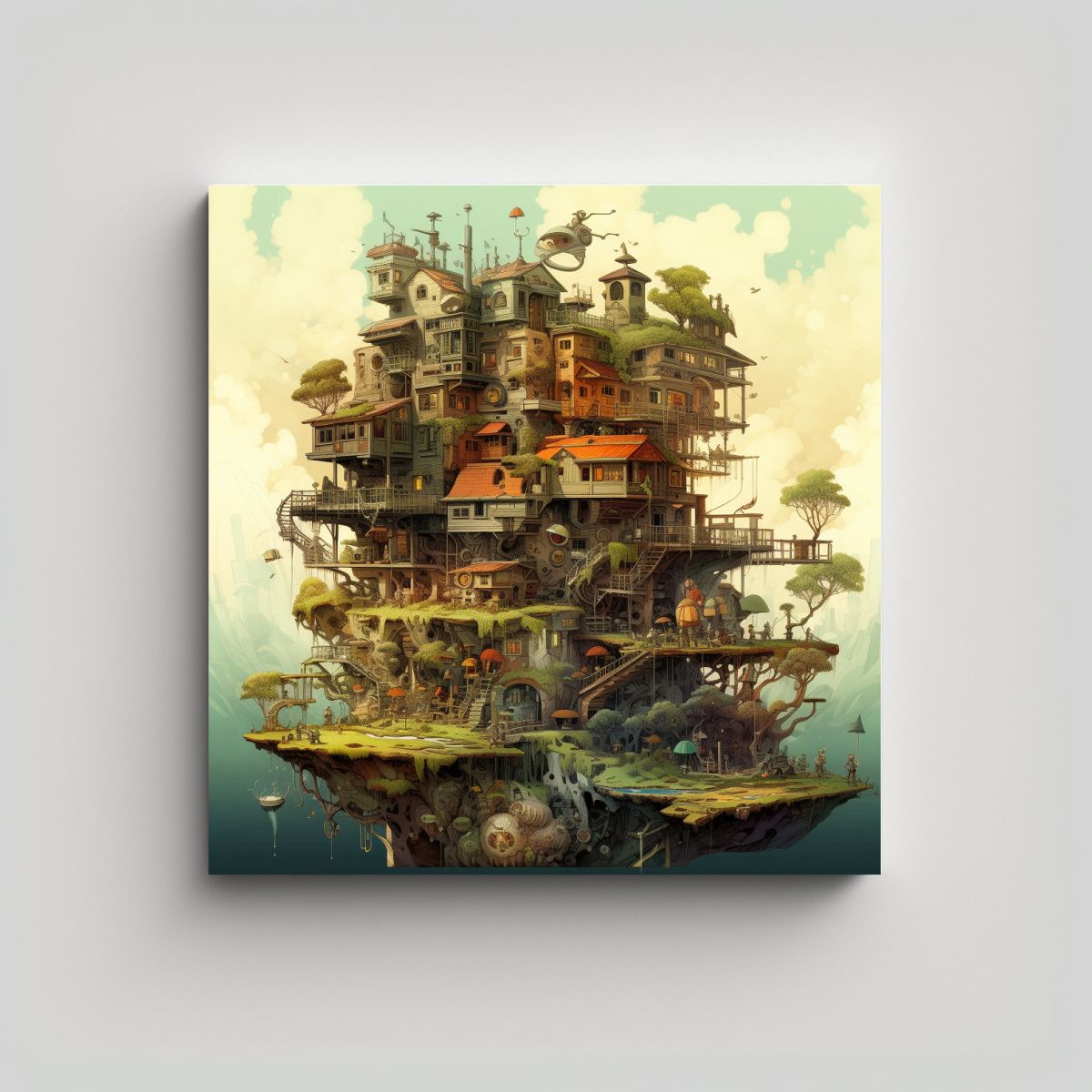 GENERICO - Lienzo De Tela Forma Colorida Impresa 60x60 Cm