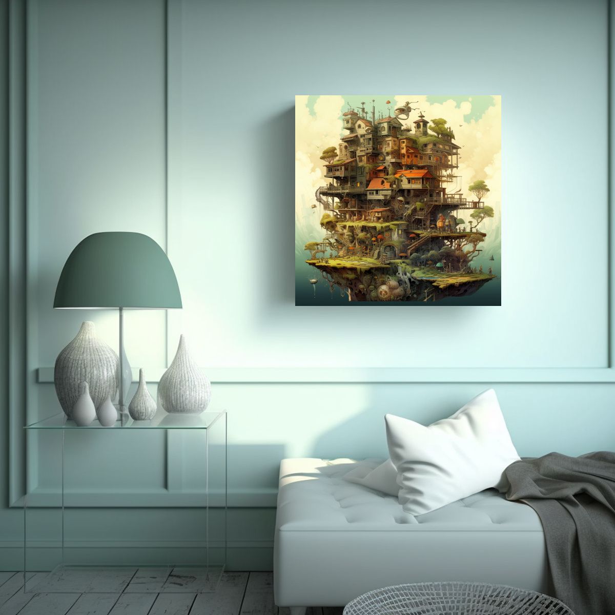 GENERICO - Lienzo De Tela Forma Colorida Impresa 60x60 Cm