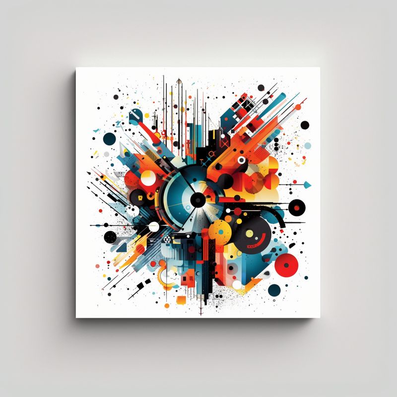 GENERICO - Cuadro Diseño Cuadrado De Equilibrio Al Estilo 70x70 Cm
