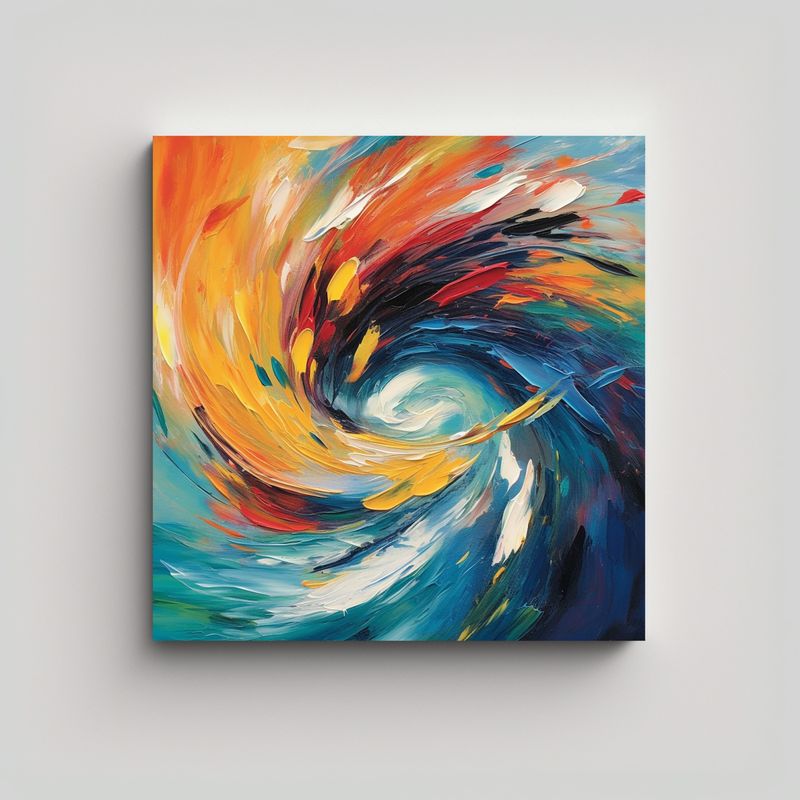 GENERICO - Cuadro Lienzo Abstracción Elegante 60x60 Cm