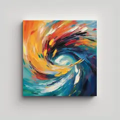 GENERICO - Cuadro Lienzo Abstracción Elegante 50x50 Cm