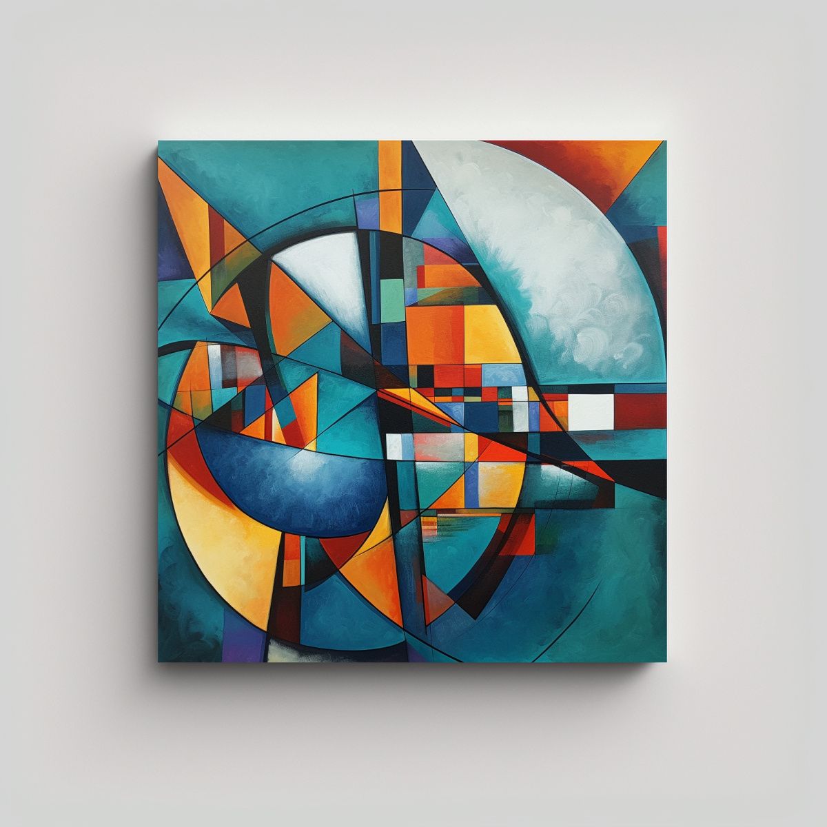 GENERICO - Pintura De Alta Calidad Con Formas Precisas Y 90x90 Cm