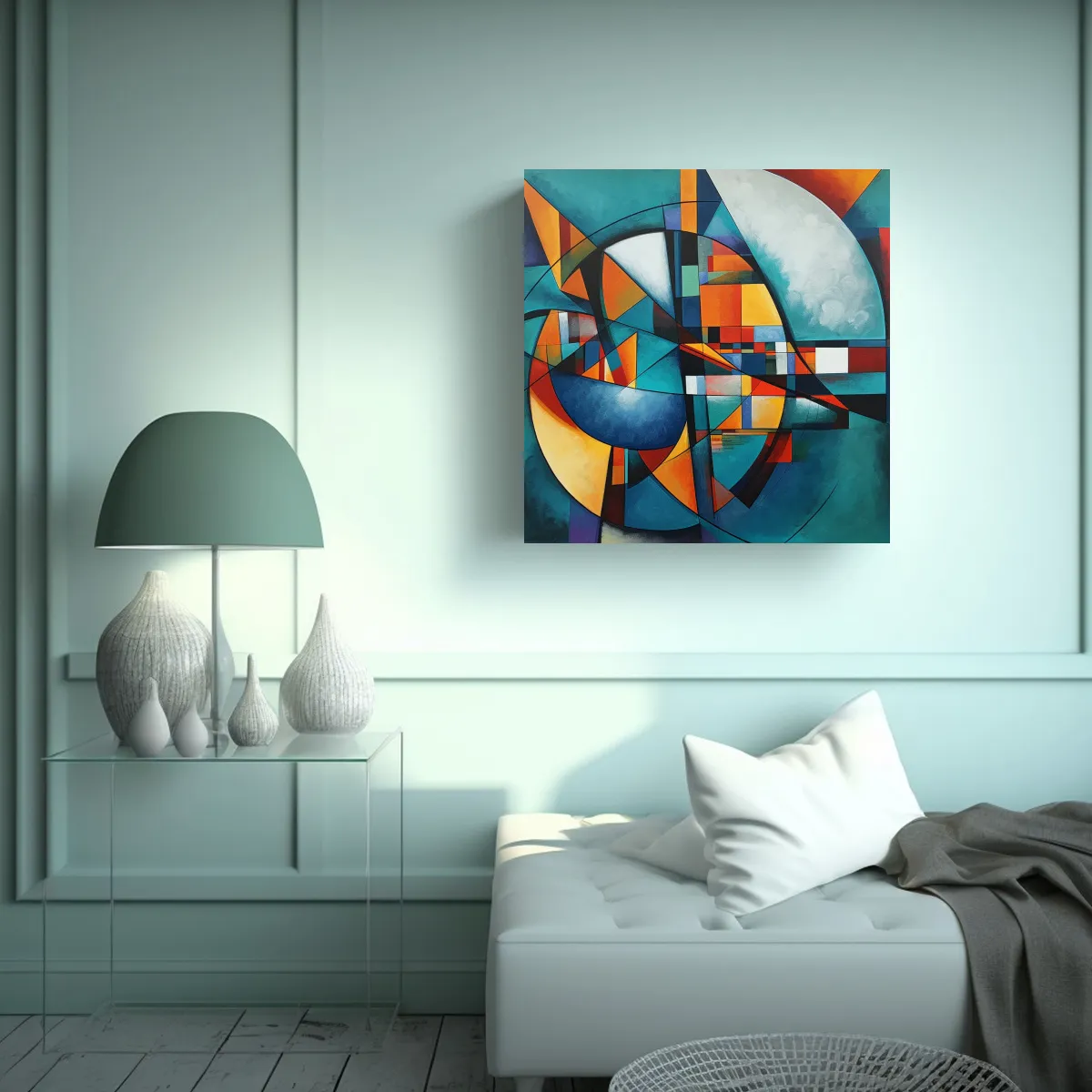 GENERICO - Pintura De Alta Calidad Con Formas Precisas Y 90x90 Cm