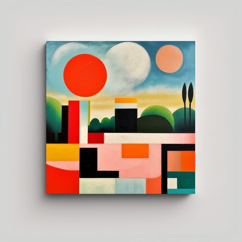 GENERICO - Cuadro Abstracto Paisaje Salón Arte Moderno 60x60 Cm