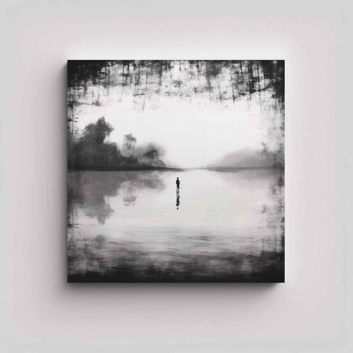 GENERICO - Cuadro Lienzo Abstracto Con Fondo Difuminado 70x70 Cm