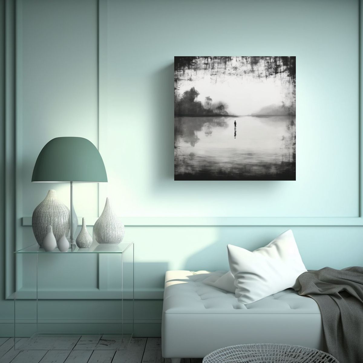 GENERICO - Cuadro Lienzo Abstracto Con Fondo Difuminado 70x70 Cm