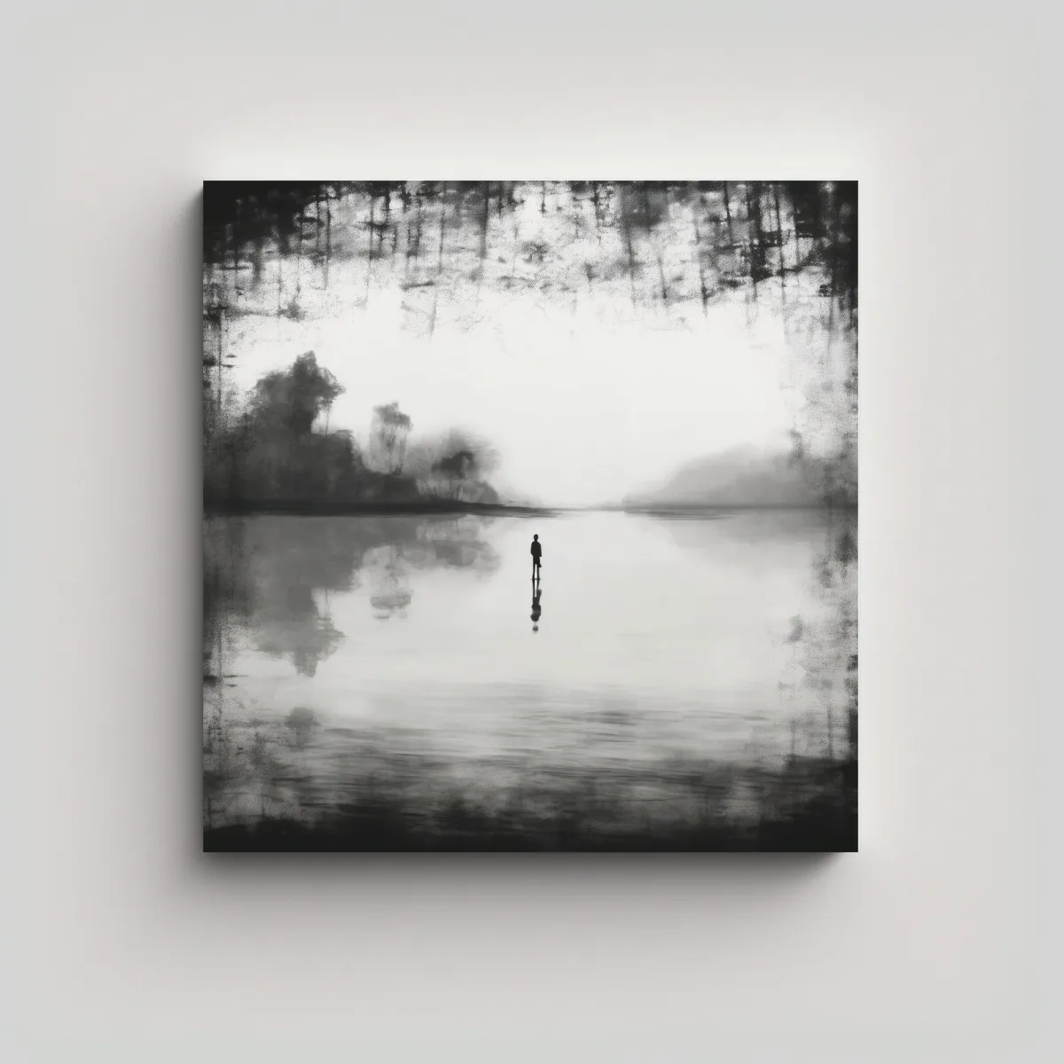 GENERICO - Cuadro Lienzo Abstracto Con Fondo Difuminado 50x50 Cm