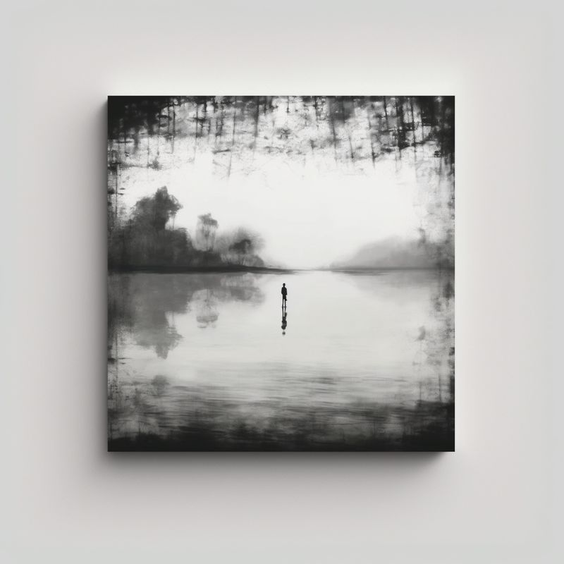 GENERICO - Cuadro Lienzo Abstracto Con Fondo Difuminado 50x50 Cm