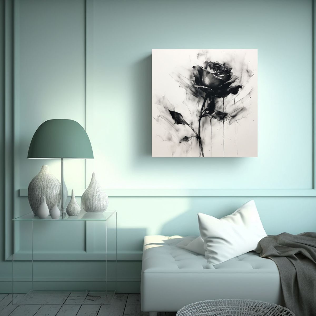 GENERICO - Cuadro Estilo Galería Amor Por Las Rosas En 80x80 Cm