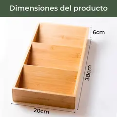 GENERICO - 6 Especieros Condimenteros Redondos Rack Bambú Cocina Etiqueta Marron
