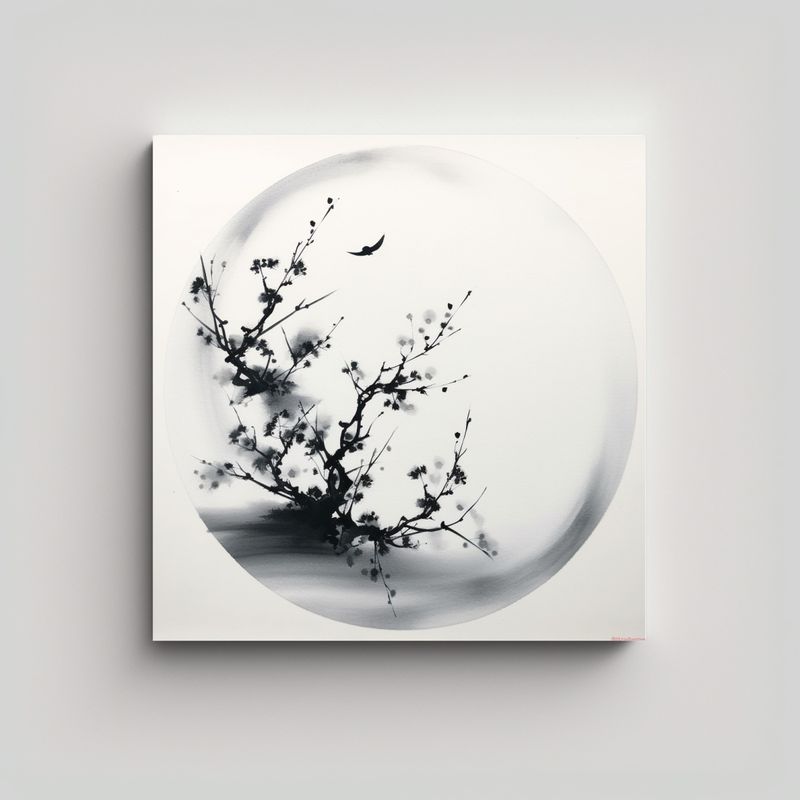 GENERICO - Pintura Cuadrada De Arte Calma Minimalista Con 50x50 Cm