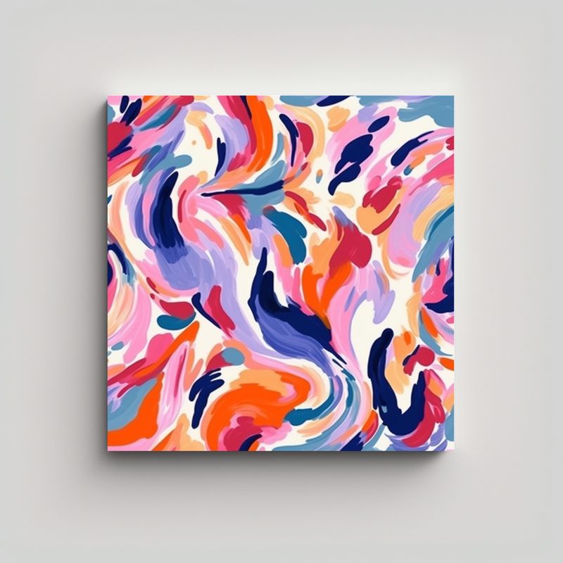 GENERICO - Pintura Abstracta En Lienzo Patrón Simétrico 80x80 Cm