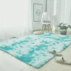 GENERICO - Alfombra peluda shaggy Turquesa 120x160