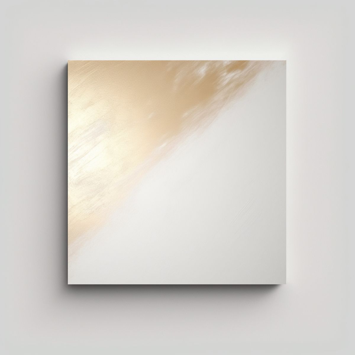 GENERICO - Cuadro Decorativo Lienzo Acuarela Blanco Y Dorado 80x80 Cm