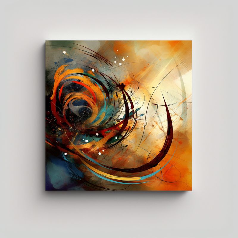 GENERICO - Cuadro Tonos Abstractos Multicolor Arte De Alta 60x60 Cm
