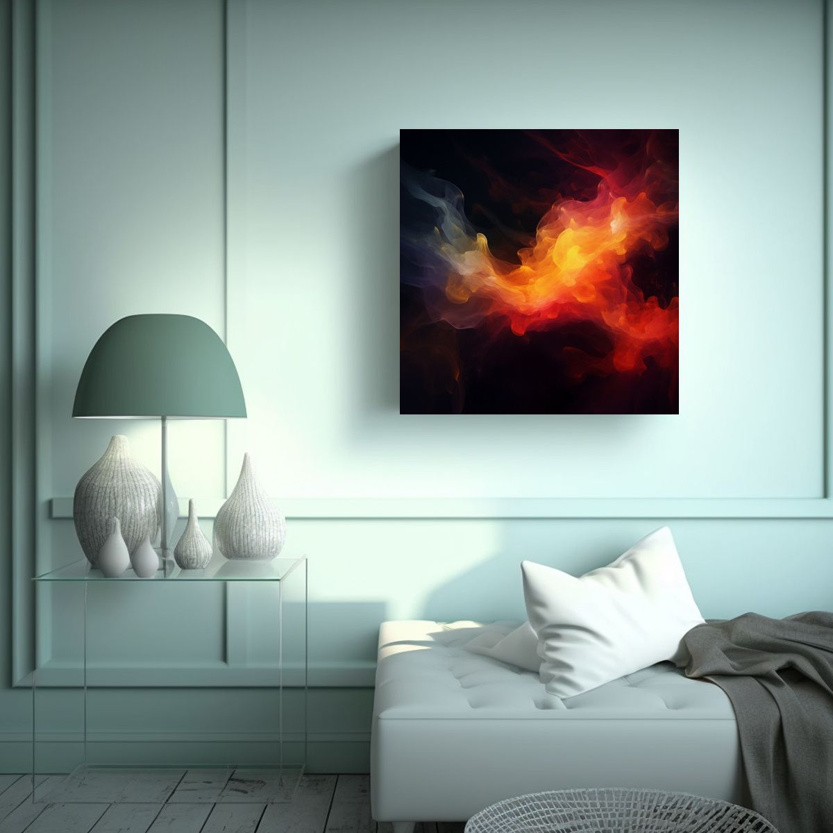 GENERICO - Lienzo Tela Sublimada Pop Art Fondo Negro Con 70x70 Cm