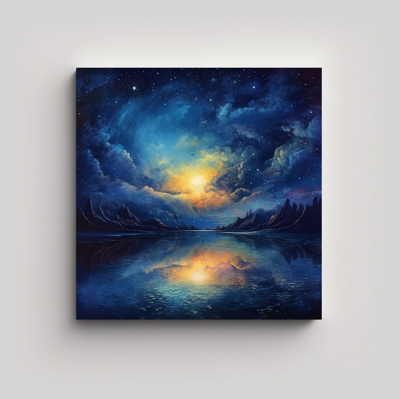 GENERICO - Pintura Decorativa Elegante Abstracta Noche 80x80 Cm