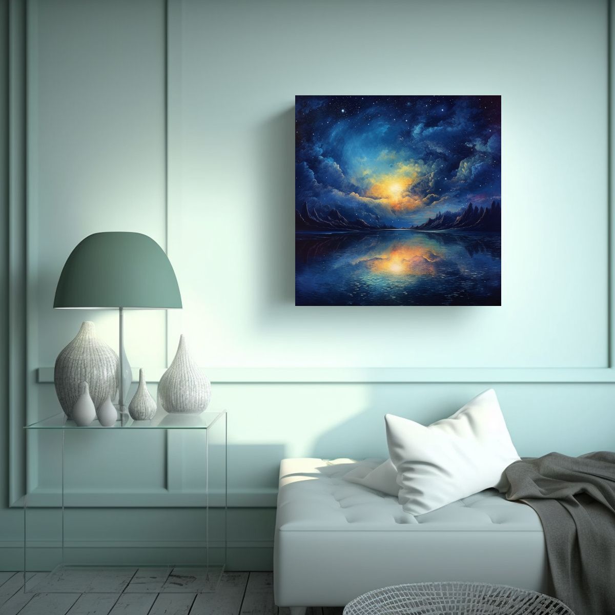 GENERICO - Pintura Decorativa Elegante Abstracta Noche 80x80 Cm