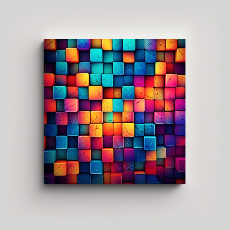 GENERICO - Pintura Decorativa Abstracta Y Futurista Con 90x90 Cm