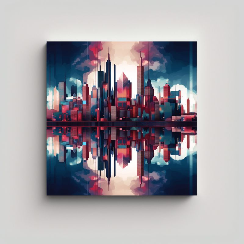 GENERICO - Pintura Decorativa Abstracta De Lienzo Con 80x80 Cm
