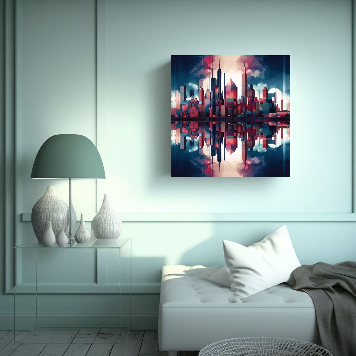 GENERICO - Pintura Decorativa Abstracta De Lienzo Con 70x70 Cm