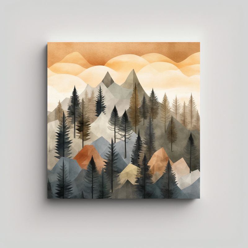 GENERICO - Arte De Pared Impreso Bosque De Pinos 90x90 Cm