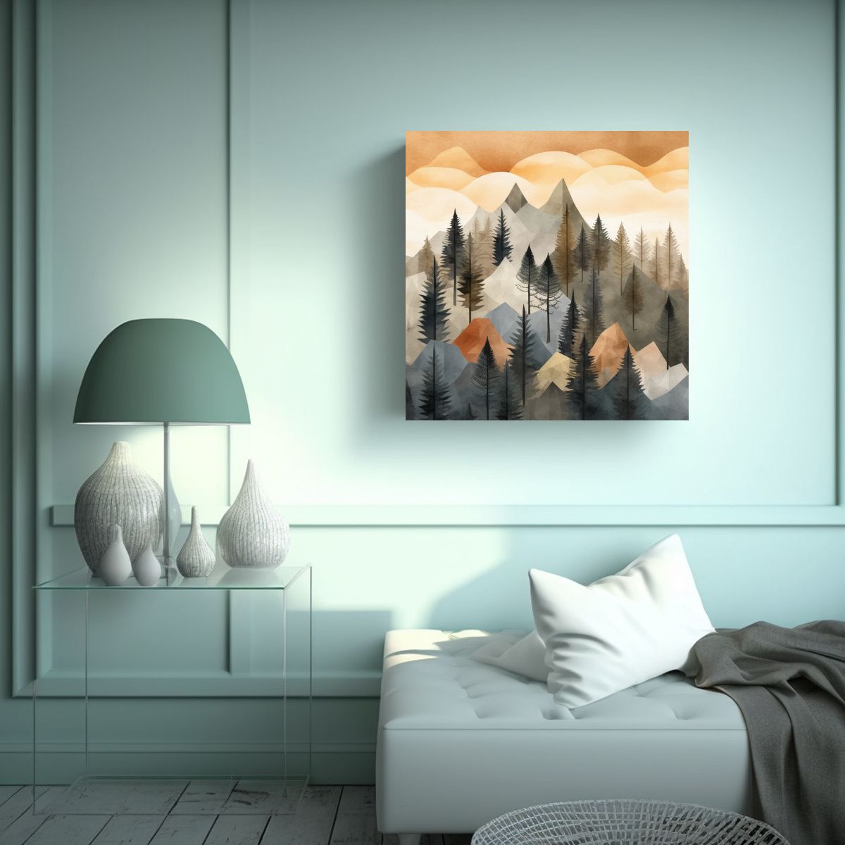 GENERICO - Arte De Pared Impreso Bosque De Pinos 50x50 Cm