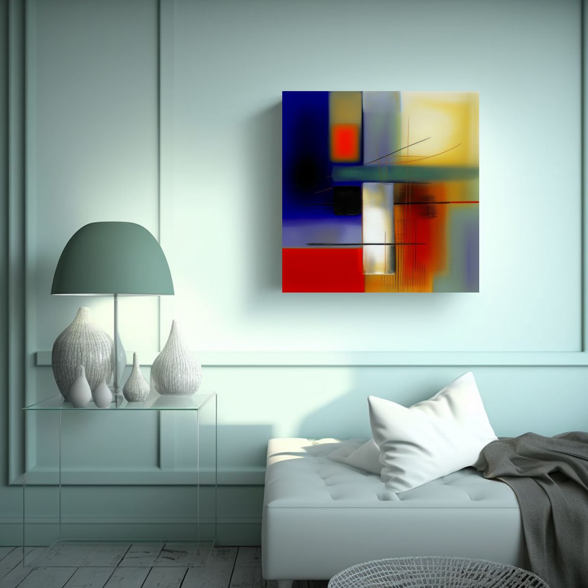 GENERICO - Tela En Bastidor Cálidos Para Sala 50x50 Cm