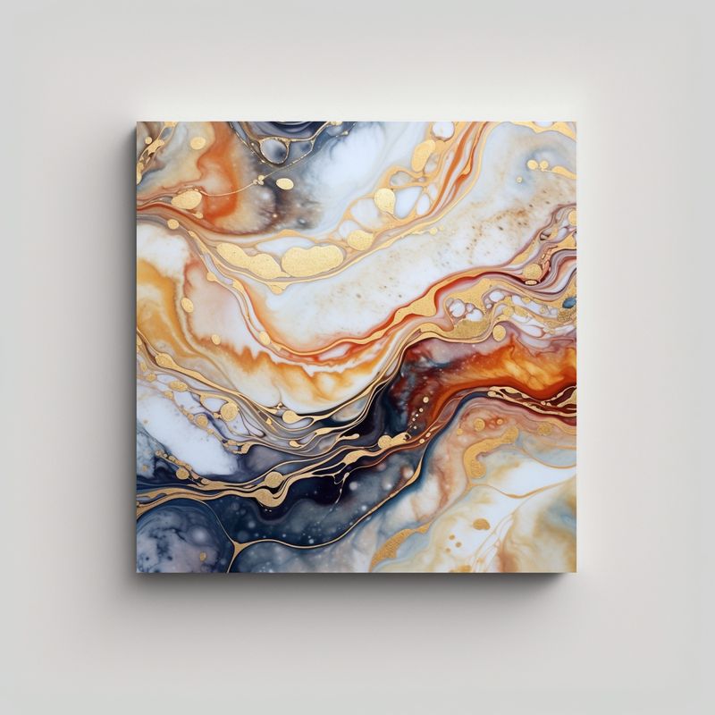 GENERICO - Cuadros Decorativos Mármol Acuarela Con Brillo 80x80 Cm
