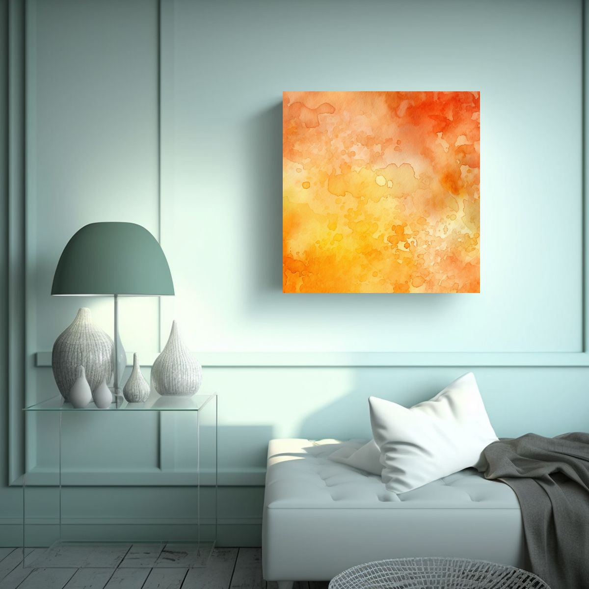 GENERICO - Pintura Decorativa De Textura Acuarela En Tono 90x90 Cm