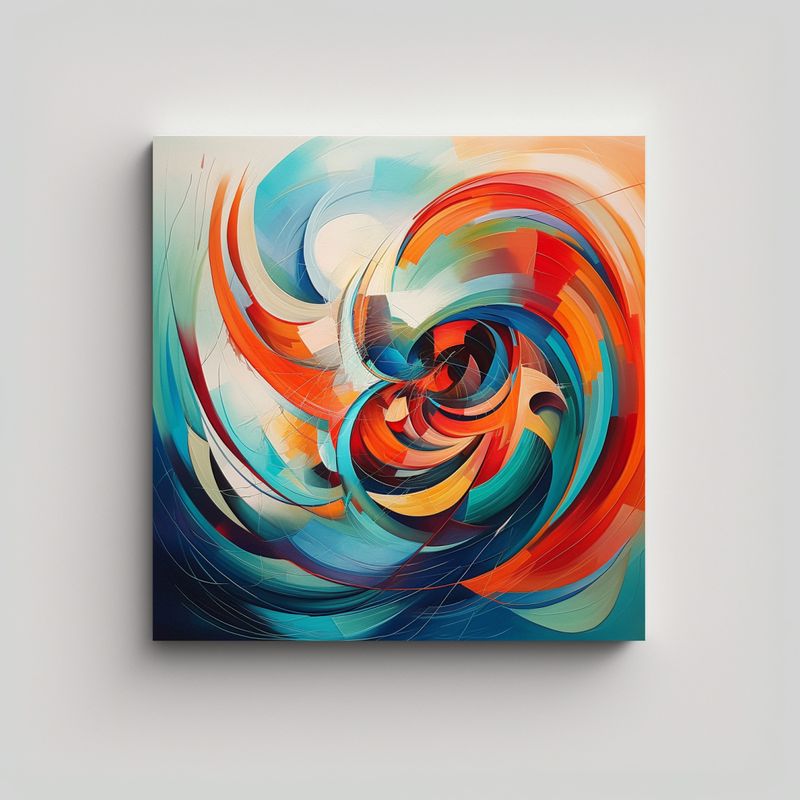 GENERICO - Cuadro Abstracto Con Diseño De Detalle 80x80 Cm