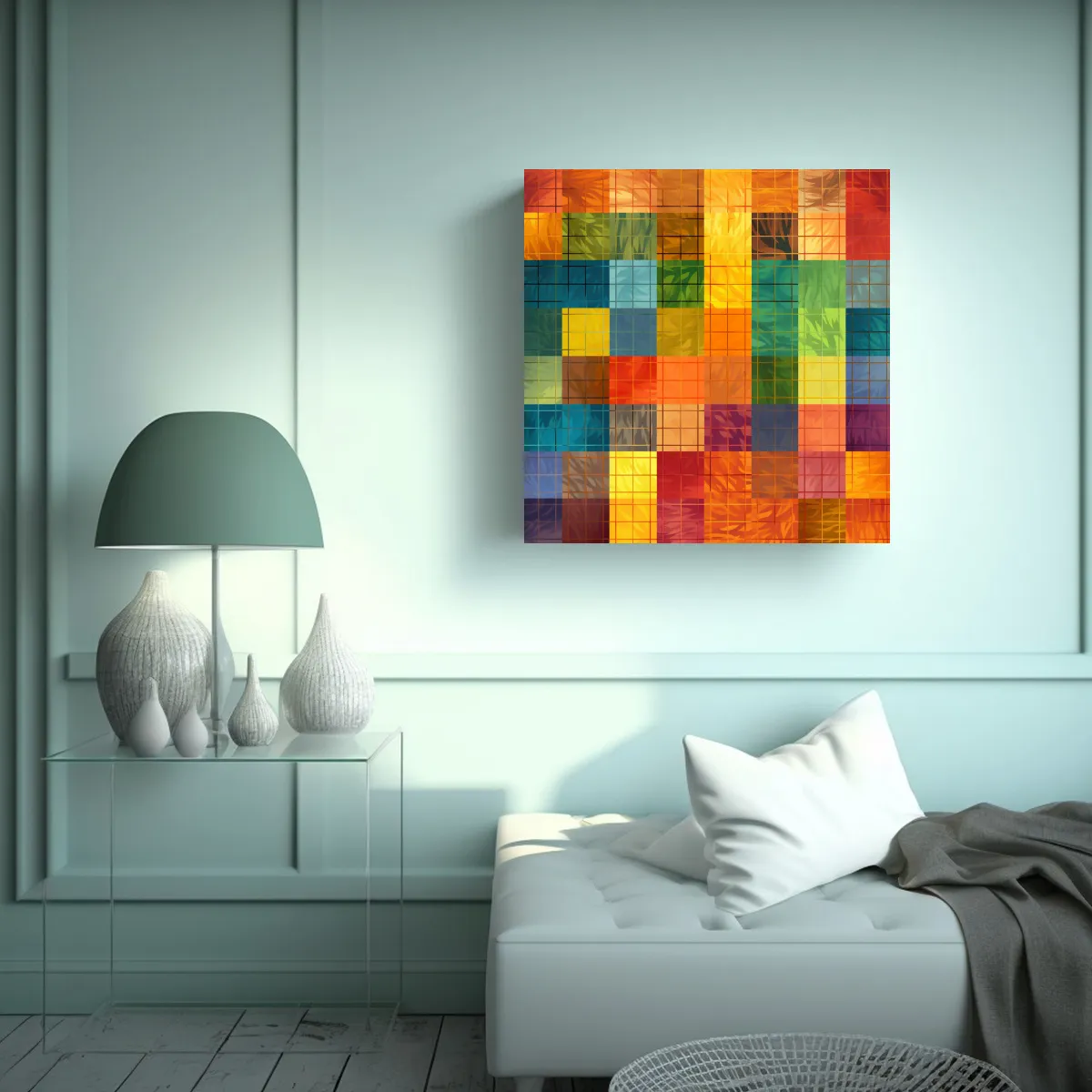 GENERICO - Arte De Pared Bastidor Madera Cuadrados De Varios 50x50 Cm
