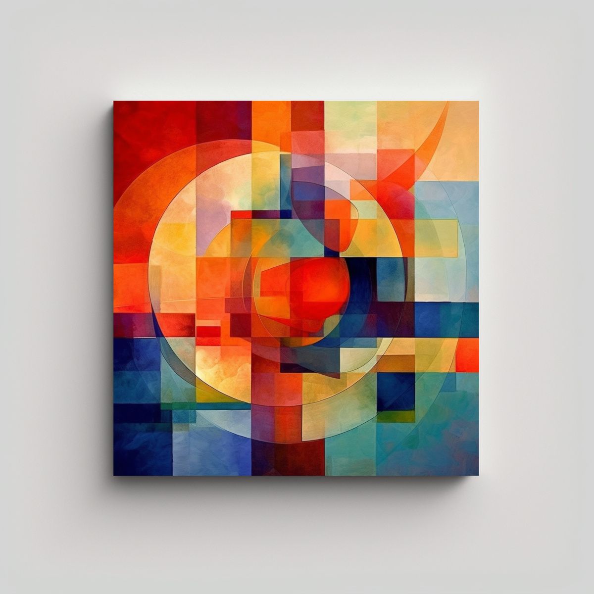 GENERICO - Tela En Bastidor Diseño Abstracto Basado En La 50x50 Cm