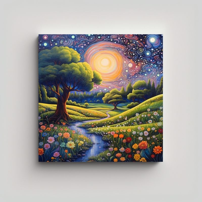 GENERICO - Pintura En Bastidor Decorativa Impresionante 80x80 Cm