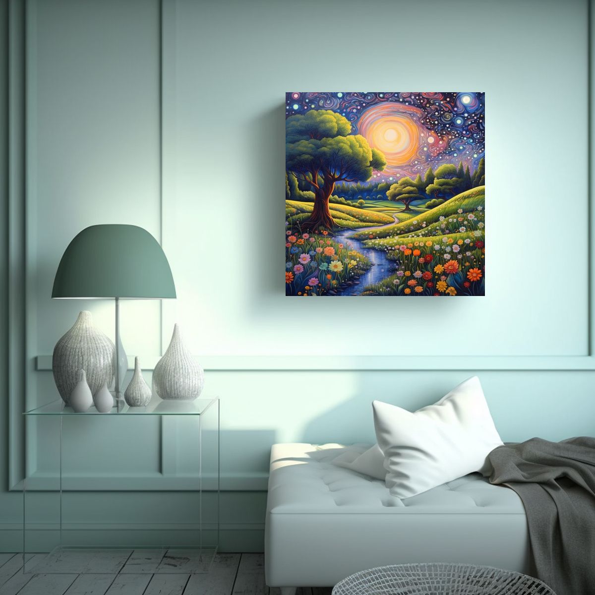 GENERICO - Pintura En Bastidor Decorativa Impresionante 60x60 Cm