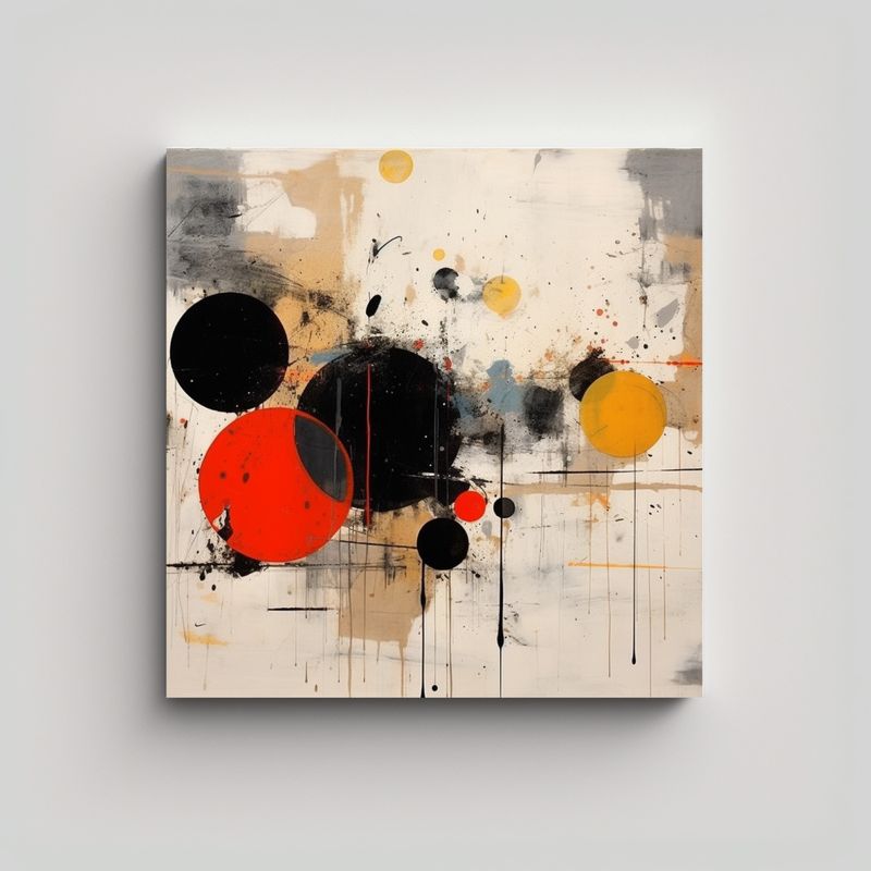 GENERICO - Pintura Abstracta Arte Estilo Galeria Adorno Por 90x90 Cm