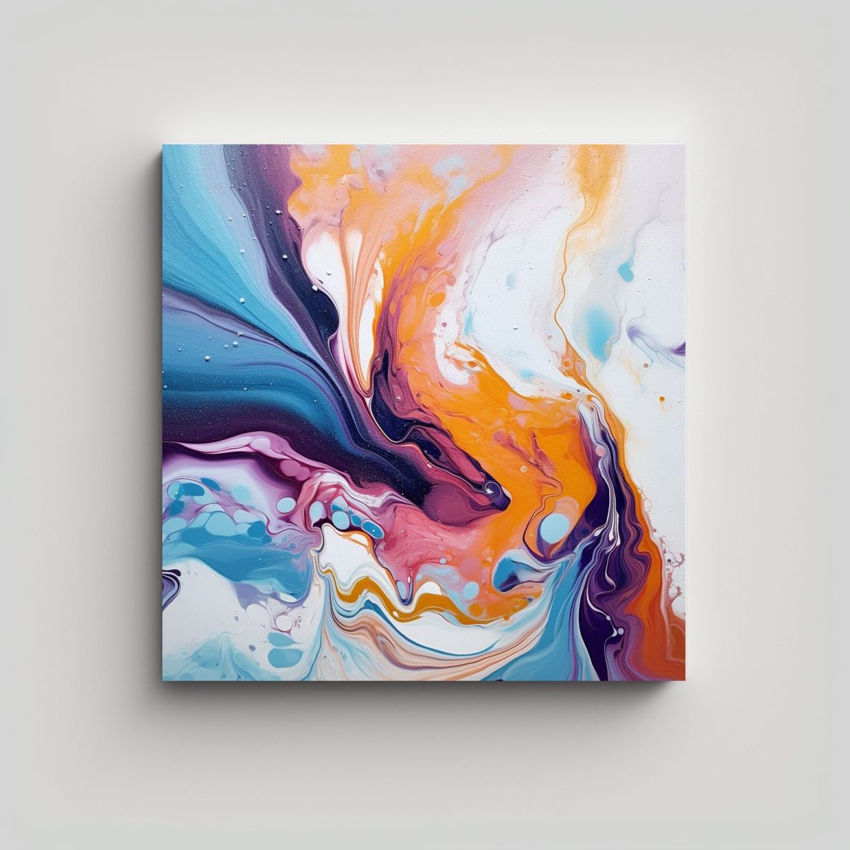 GENERICO - Pintura Vintage Abstracta En Bastidor Tela En HD 90x90 Cm